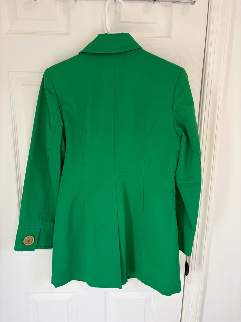 Gallery Bright Green Button-Front Rain Trench Coat - Picture 2 of 4